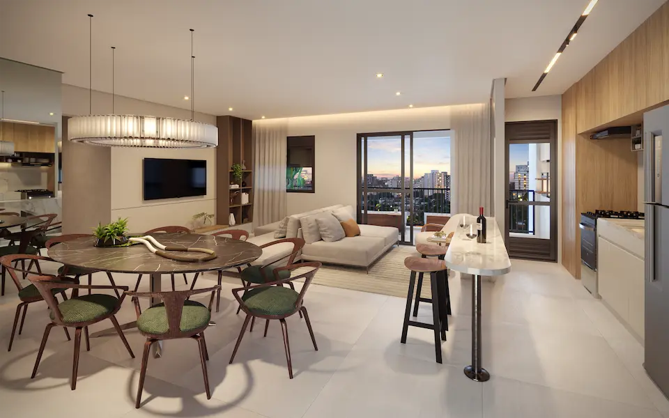 Decorado living ampliado 85 m²