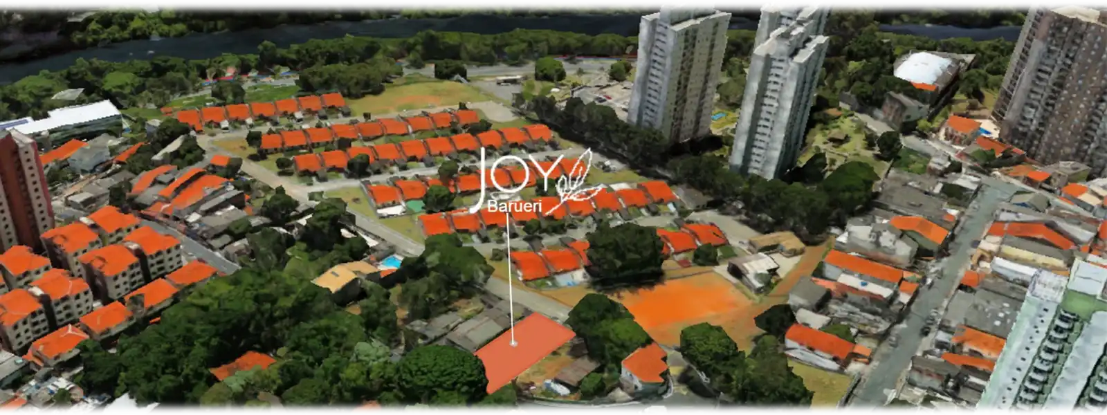 Mapa de localização do Joy Barueri no Jardim Tupanci, em Barueri